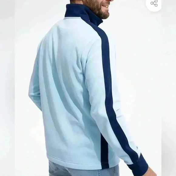 Swet Tailor Stretch Microfleece Quarter Zip Slalom Stripe Sweatshirt Medium NWT - Picture 2 of 3